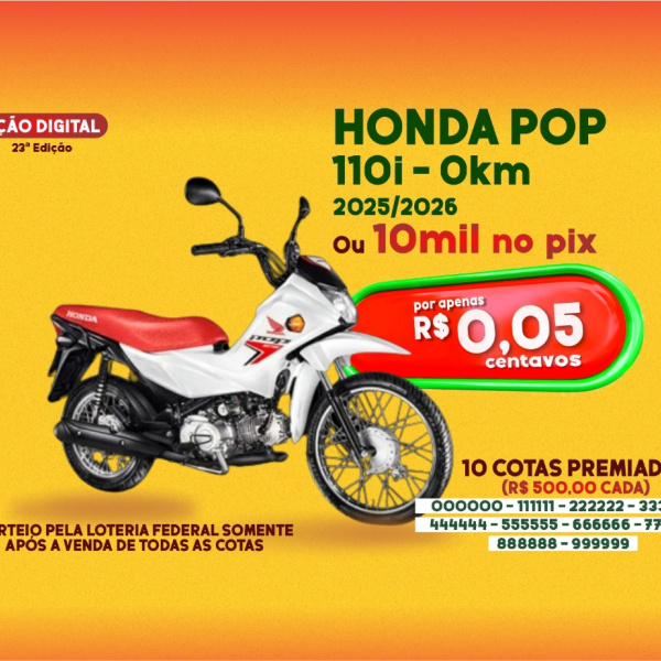 Honda pop110i 0km ou 10 Mil